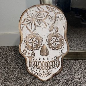 Day of the dead inspired wood hanging display